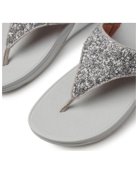 Lulu Shimmerfoil Toe-Thongs Silver