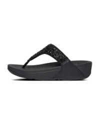 Lulu Shimmerfoil Toe-Thongs All Black