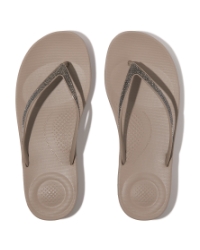 Iqushion Ombre Sparkle Flip-Flops On Taupe/Pewter
