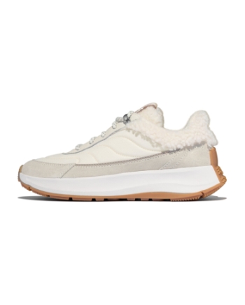FitFlop F-Mode Flow Shearling-Mix Sneakers Cream Mix