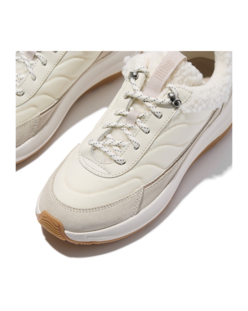 F-Mode Flow Shearling-Mix Sneakers Cream Mix
