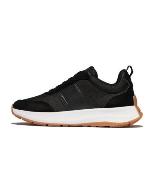 F-Mode Flow Suede-Mix Flatform Sneakers Black