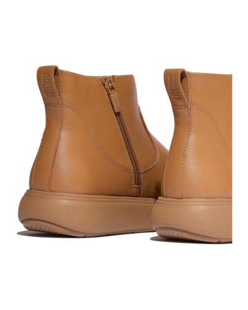 IQ-Comff Leather Zip Ankle Boots Desert Tan