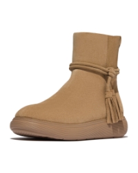 IQ-Comff Tassel Suede Short Boots Camel