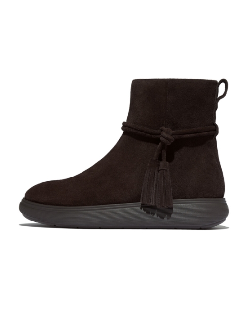 IQ-Comff Tassel Suede Short Boots Chocolate Brown