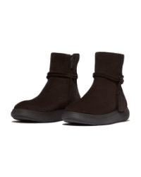IQ-Comff Tassel Suede Short Boots Chocolate Brown