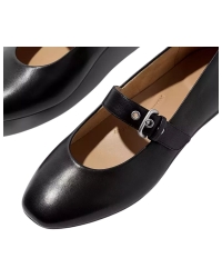 Delicato Leather Mary Janes All Black