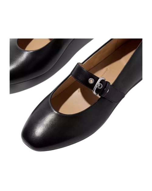Delicato Leather Mary Janes All Black