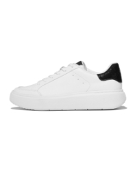 Rtg Sequin-Backtab Leather Sneakers Urban White/Black