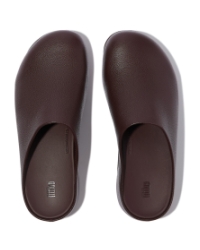 Shuv Tumbled-Leather Clogs Chocolat