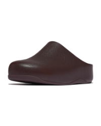 Shuv Tumbled-Leather Clogs Chocolat
