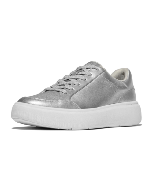 Rtg Metallic-Leather Sneakers Silver