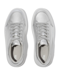 Rtg Metallic-Leather Sneakers Silver