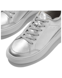 Rtg Metallic-Leather Sneakers Silver