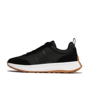 FitFlop F-Mode Flow Mens Suede-Mix Sneakers Black