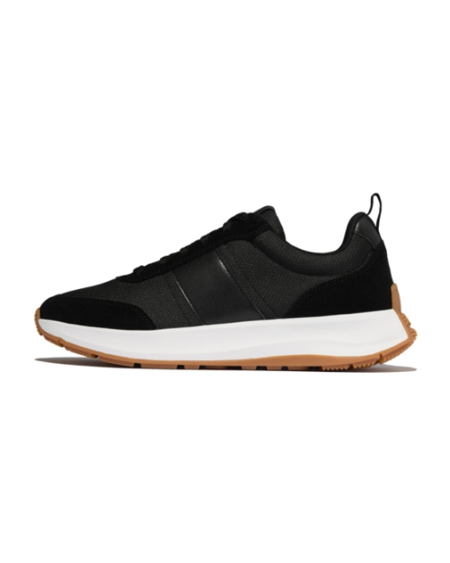 F-Mode Flow Mens Suede-Mix Sneakers Black