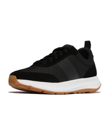 FitFlop F-Mode Flow Mens Suede-Mix Sneakers Black