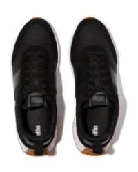 F-Mode Flow Mens Suede-Mix Sneakers Black