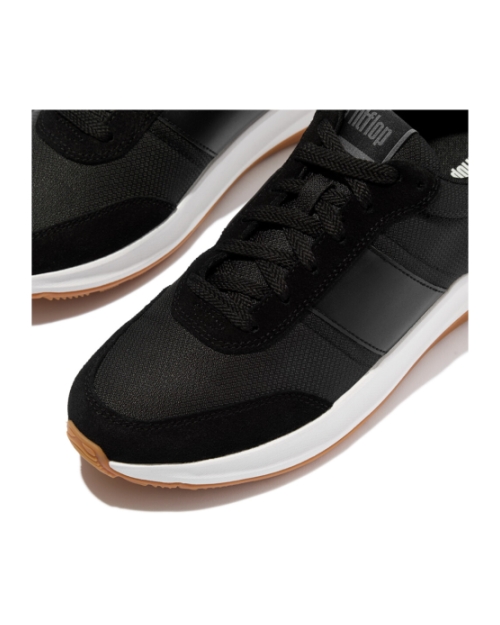 F-Mode Flow Mens Suede-Mix Sneakers Black