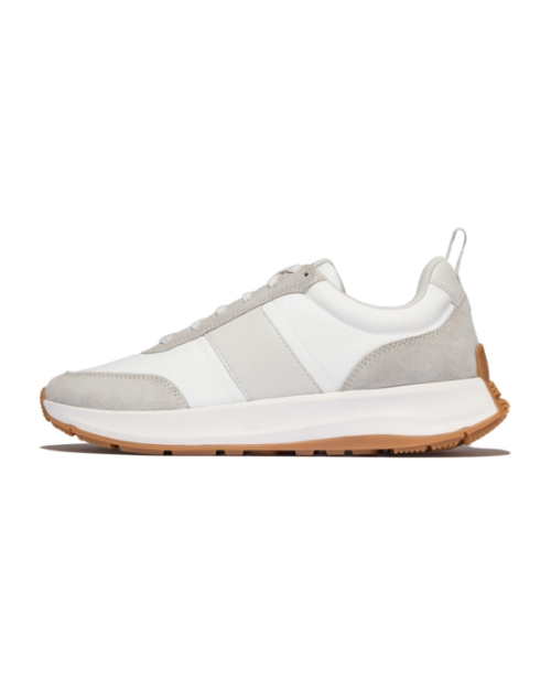 F-Mode Flow Mens Suede-Mix Sneakers Urban White/Clay Grey