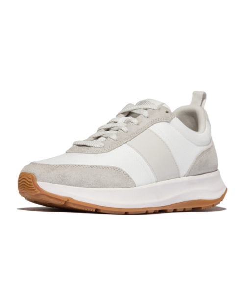 F-Mode Flow Mens Suede-Mix Sneakers Urban White/Clay Grey