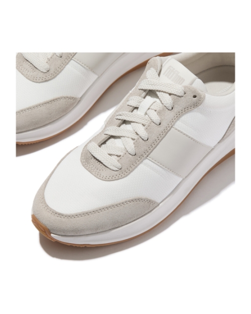 F-Mode Flow Mens Suede-Mix Sneakers Urban White/Clay Grey
