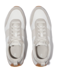 F-Mode Flow Mens Suede-Mix Sneakers Urban White/Clay Grey