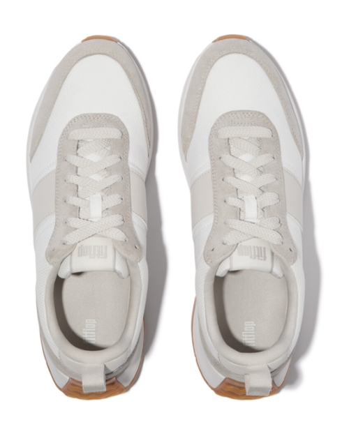 F-Mode Flow Mens Suede-Mix Sneakers Urban White/Clay Grey