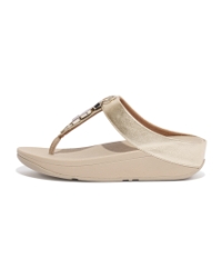Fino Stone Trim Toe-Post Sandals Platino