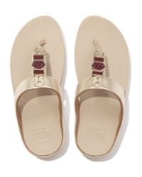 Fino Stone Trim Toe-Post Sandals Platino