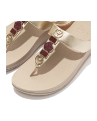 Fino Stone Trim Toe-Post Sandals Platino