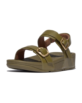 FitFlop Lulu Adjustable Sandal - Leather Camo-Green