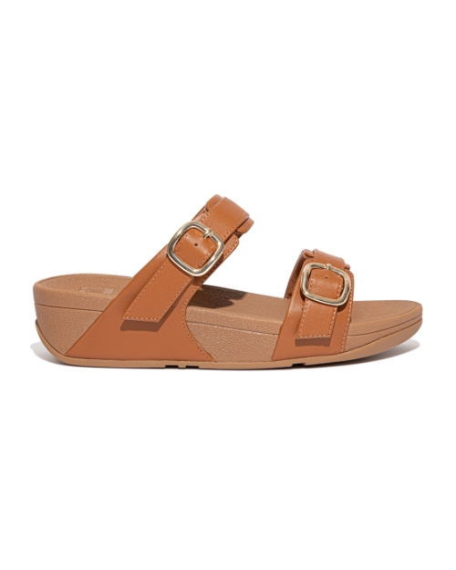 Lulu Adjustable Slide - Leather Light Tan