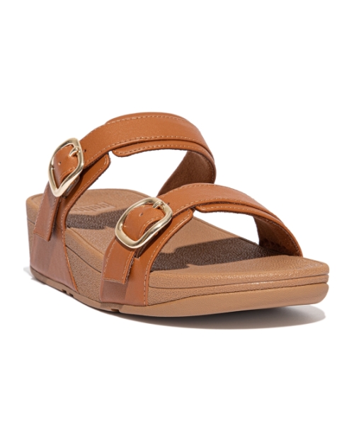 Lulu Adjustable Slide - Leather Light Tan