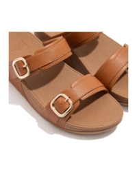 Lulu Adjustable Slide - Leather Light Tan