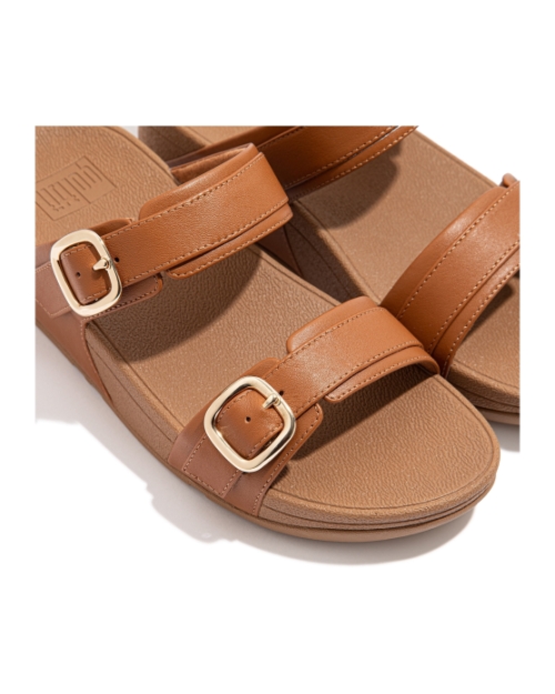 Lulu Adjustable Slide - Leather Light Tan