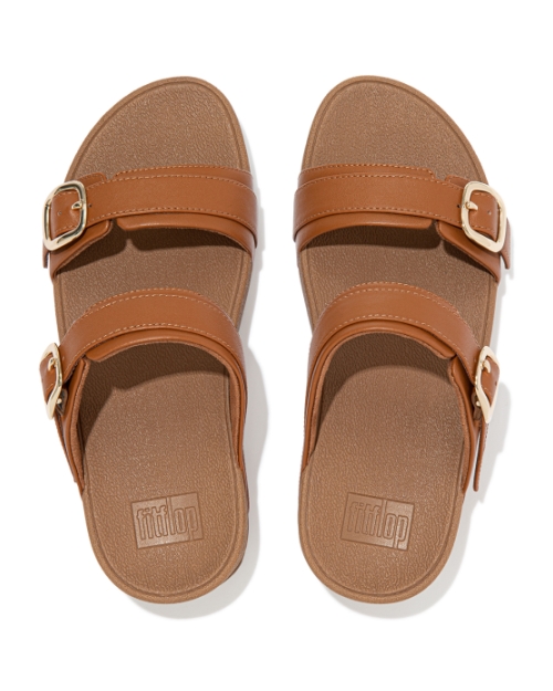 Lulu Adjustable Slide - Leather Light Tan