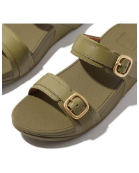 Lulu Adjustable Slide - Leather Camo-Green