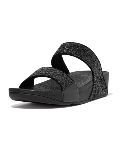 Lulu Slide - Glitter Black Glitter