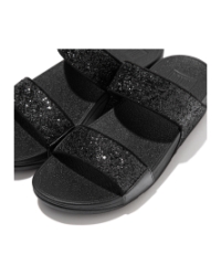 Lulu Slide - Glitter Black Glitter