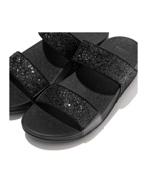 Lulu Slide - Glitter Black Glitter