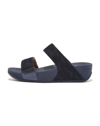 FitFlop Lulu Slide - Geo Glitz Midnight Navy