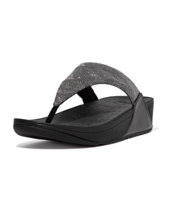 FitFlop Lulu Toe Post - Geo Glitz All Black