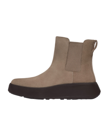 FitFlop F-Mode Suede Flatform Chelsea Boots Taupe