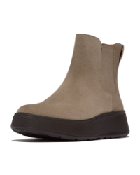 F-Mode Suede Flatform Chelsea Boots Taupe
