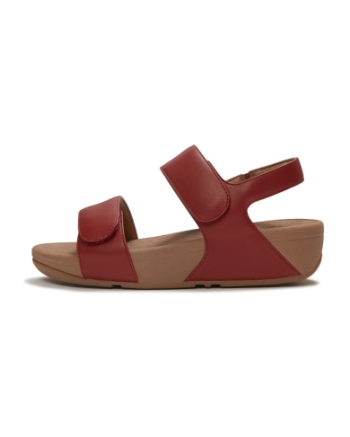 FitFlop Lulu Adjustable Leather Back-Strap Sandals Burnt Berry