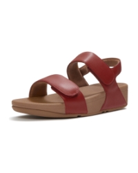 Lulu Adjustable Leather Back-Strap Sandals Burnt Berry