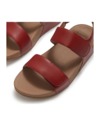 Lulu Adjustable Leather Back-Strap Sandals Burnt Berry