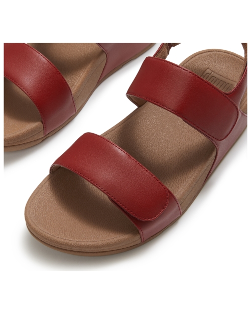 Lulu Adjustable Leather Back-Strap Sandals Burnt Berry