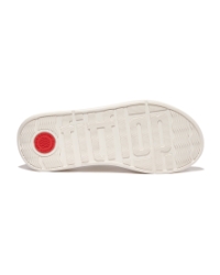 F-Mode Leather Flatform Toe-Post Sandals Cream